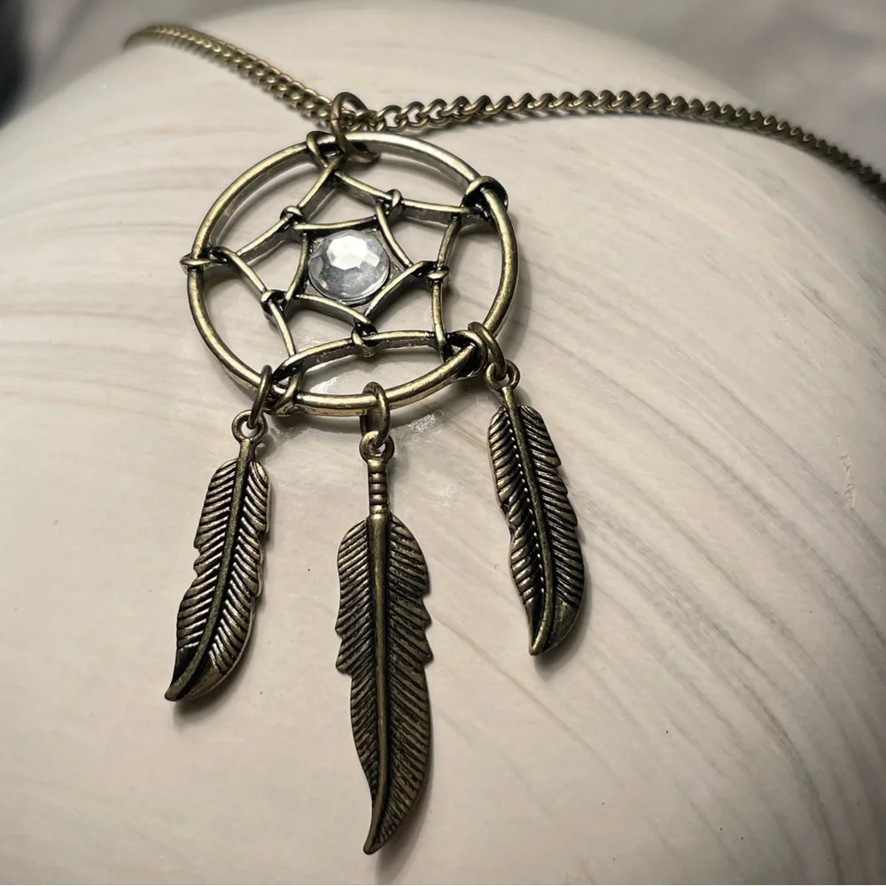 14” Bronze Dream‎ Catcher Pendant Long Necklace